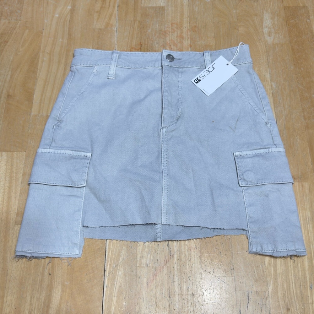 Joes Jeans Women's Cargo Mini Skirt Dove Tail The Army Denim FLAWED Size 24